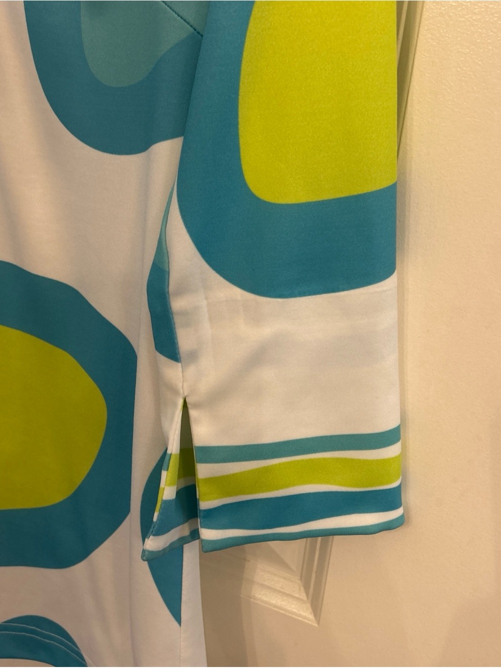 Gretchen Scott Designs Aqua & Lime Geometric Tunic - Picture 3 of 7